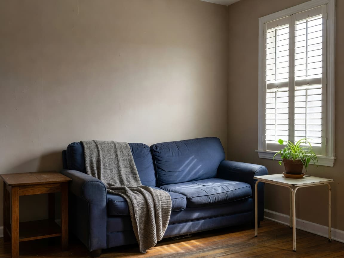 Lived-in living room before using the AI Home Planner 3D
