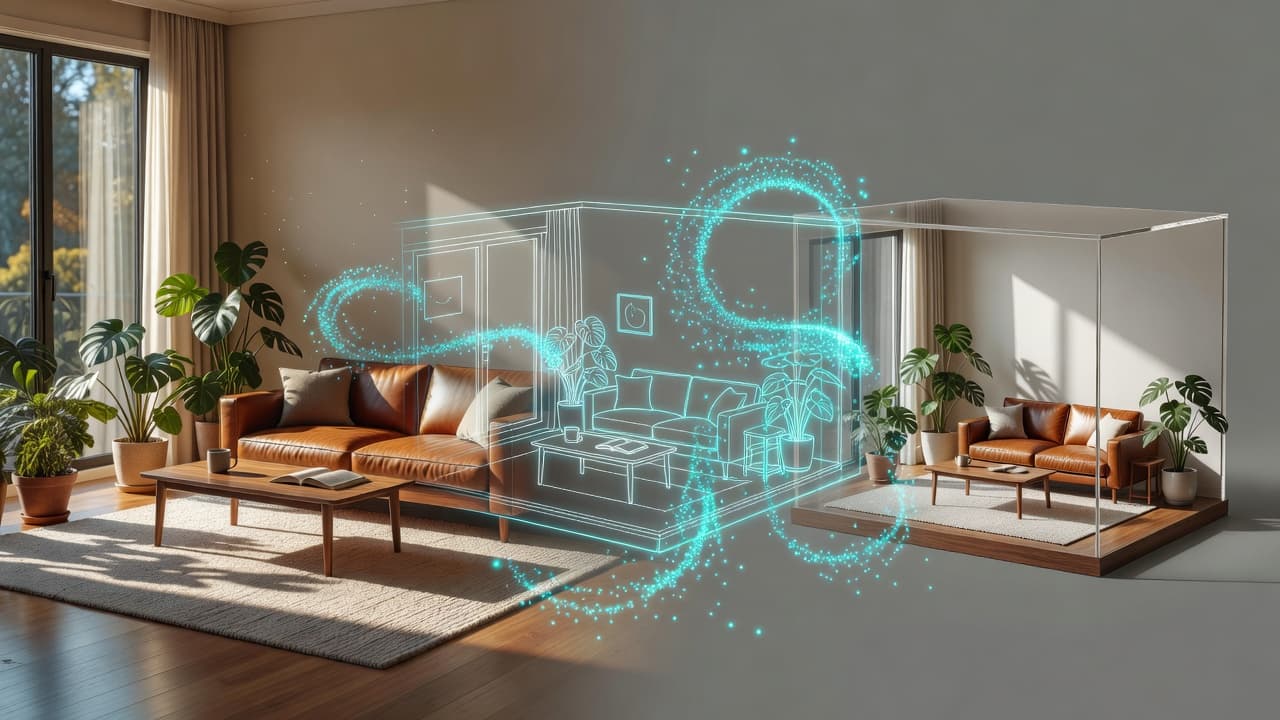 Floor plan to 3D home visualization in the AI Home Planner 3D